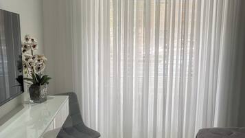 Free minibar, in-room safe, desk, blackout curtains