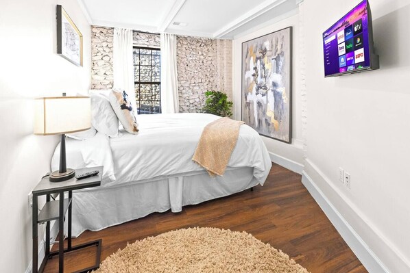 1 bedroom, travel crib, free WiFi, bed sheets