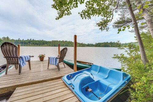 Private Dock & Deck: Tranquil Dam Pond Cottage!
