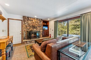 TV, fireplace, DVD player, table football