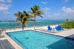 Outdoor pool - NO BIG TING - Beautiful Oceanfront Beach House, Snorkel Paradise w/ Private Pool (rum point)