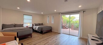 Classy 2B2B Ground Unit w/ AC, Deck and Private Baths near Millbrae Downtown 610