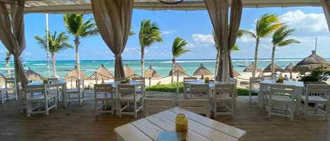 Private beach, white sand, free beach shuttle