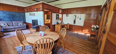 Cozy schoolhouse cabin in lovely Valley City with AC, WiFi, pet friendly.