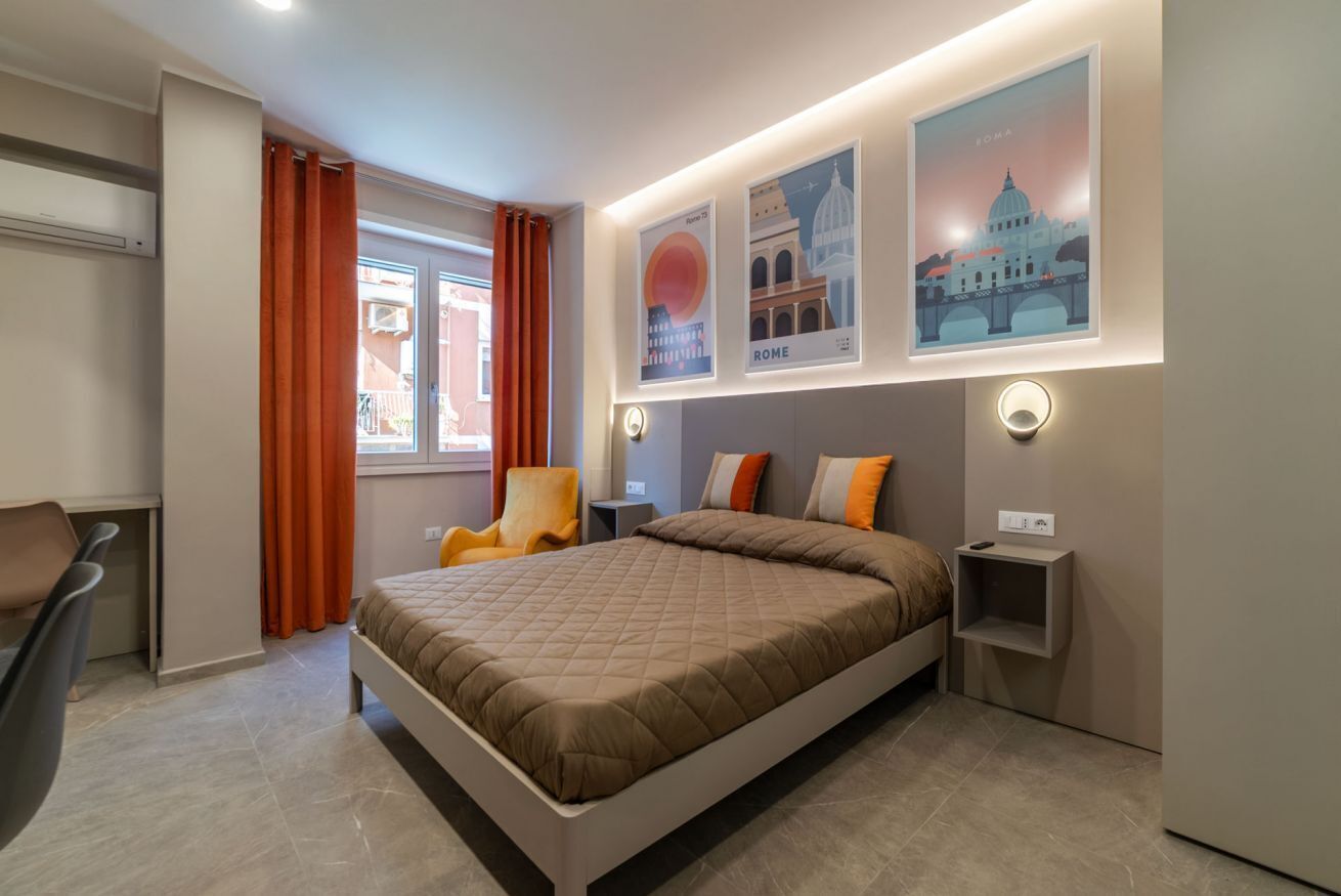1 slaapkamer, een bureau, een strijkplank/strijkijzer, wifi