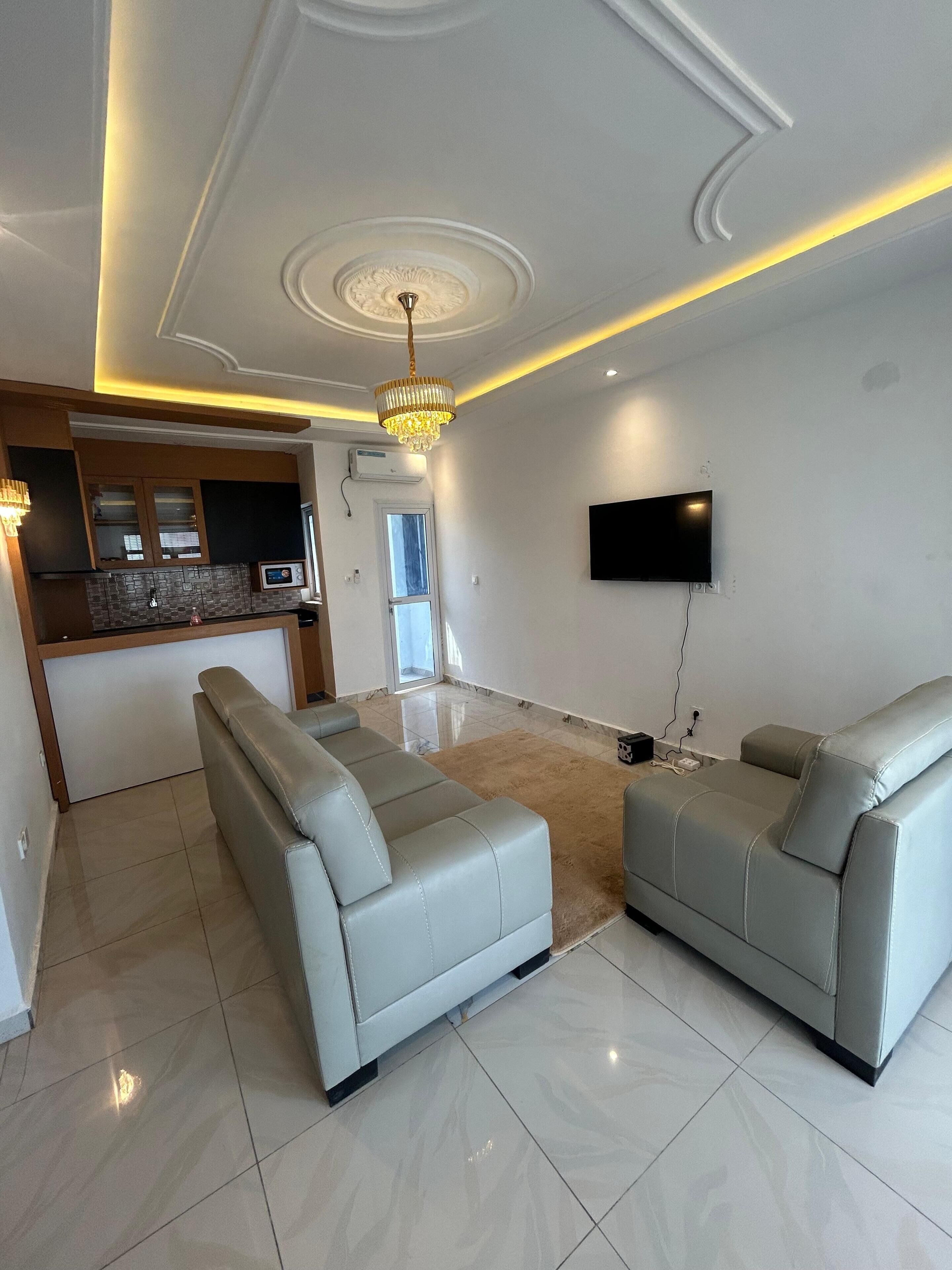 Departamento Deluxe, vista a la montaña | Área de sala de estar