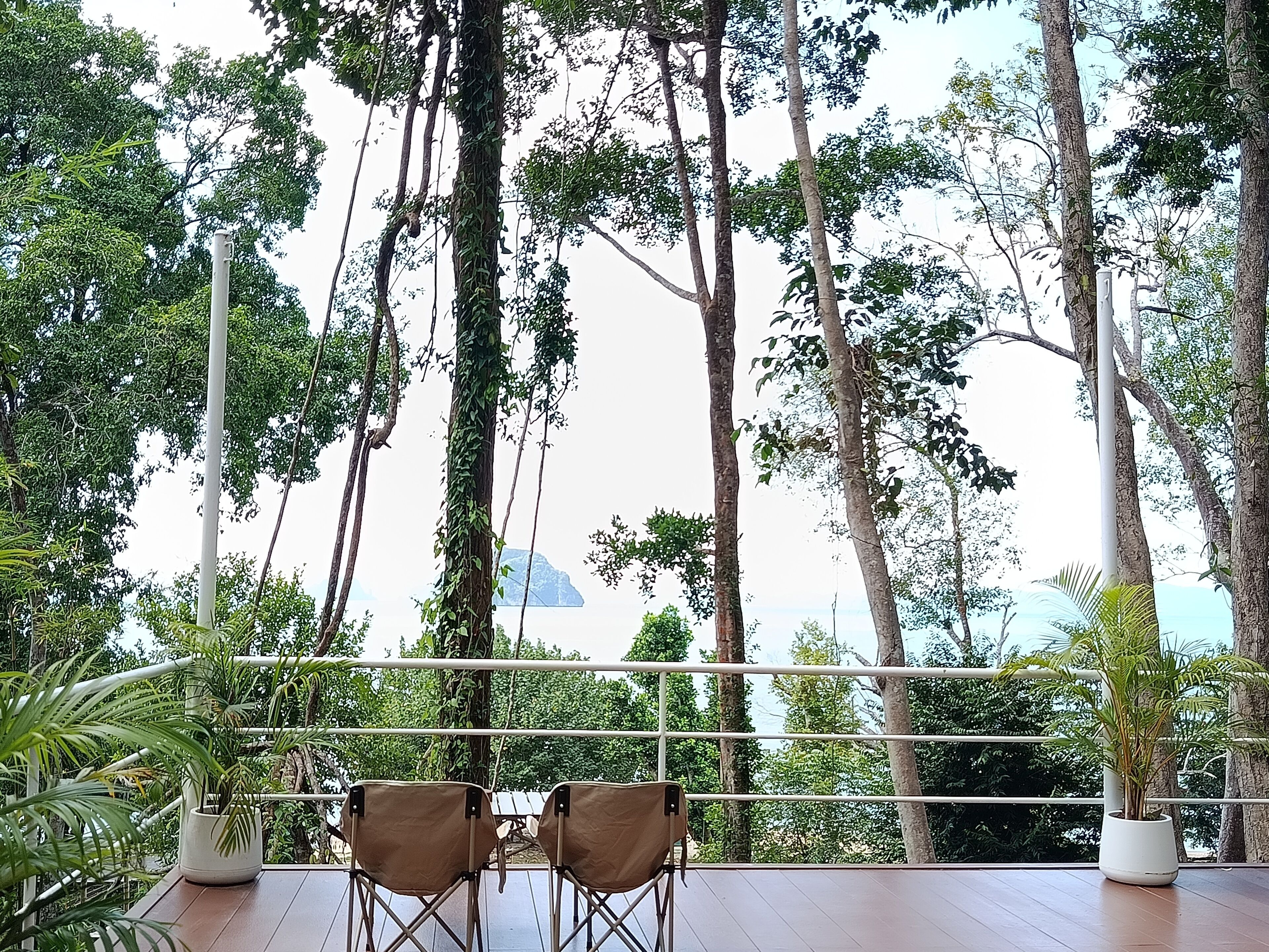 Habitación panorámica doble, vistas al mar | Terraza o patio