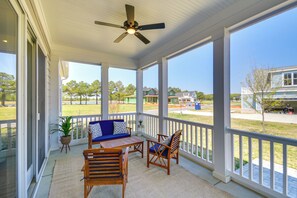 Terrace/patio - Near Beach & Trails: Elegant Home in Cape Charles! (Cape Charles)