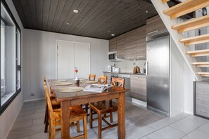 Dining - Spacious & Cozy 2BR Cabin at Riihivuori Peak next to Ski Slopes (Muurame)
