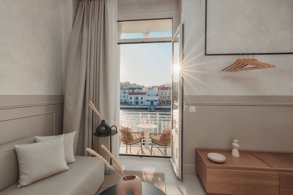 Studio Luxe, vue mer | Literie de qualité supérieure, couette en duvet d'oie, surmatelas