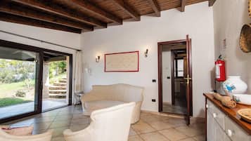 Family Villa, 3 Bedrooms, 2 Bathrooms (Gli Allori) | Living area | Flat-screen TV, fireplace