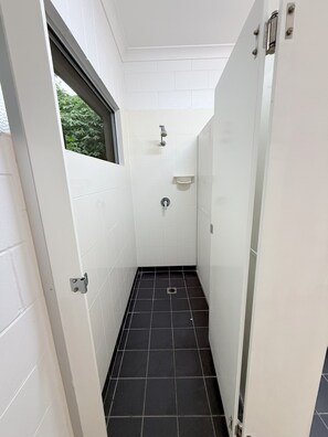 Ducha, toallas, jabón y papel higiénico