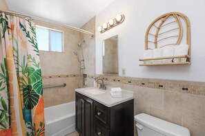 Hair dryer, towels
