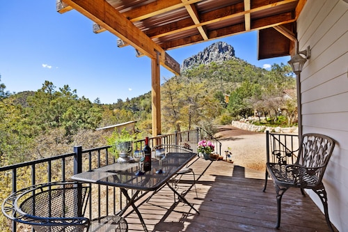 Thumbe Butte Vacation Rental | 2-BR Chalet in the Mtns, Pup Friendly, Prescott | Incredible Mtn Views • 5min to Wsky Row