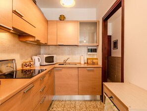 Microwave, dishwasher, toaster, high chair