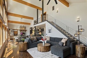 Smart TV, fireplace, video games, foosball