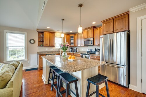 Walk to Beach: Oak Island Retreat w/ 210-yard Dock