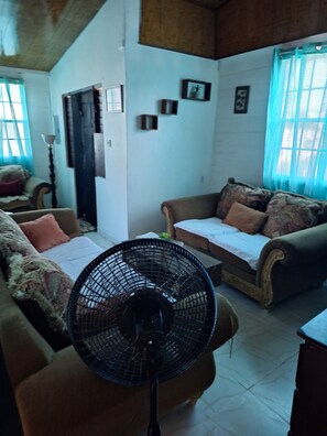 Smart TV, books, stereo - Two-bedroom house for rent in the city,  2 minutes from popular Brown's Beach. (Bridgetown)