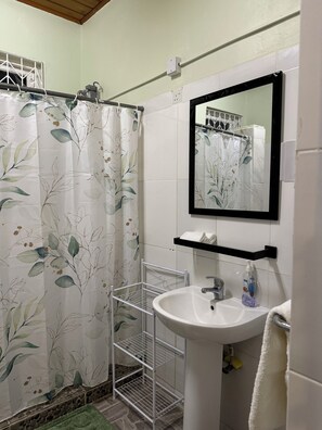 Shower, hair dryer, towels, soap - Charming 3-bedroom bungalow with WiFi, AC in delightful Roseau (Roseau)