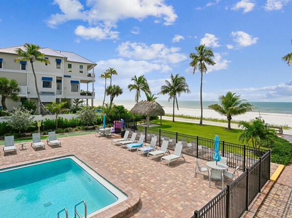Seaside Resort Beachfront Community Pool + Beach View