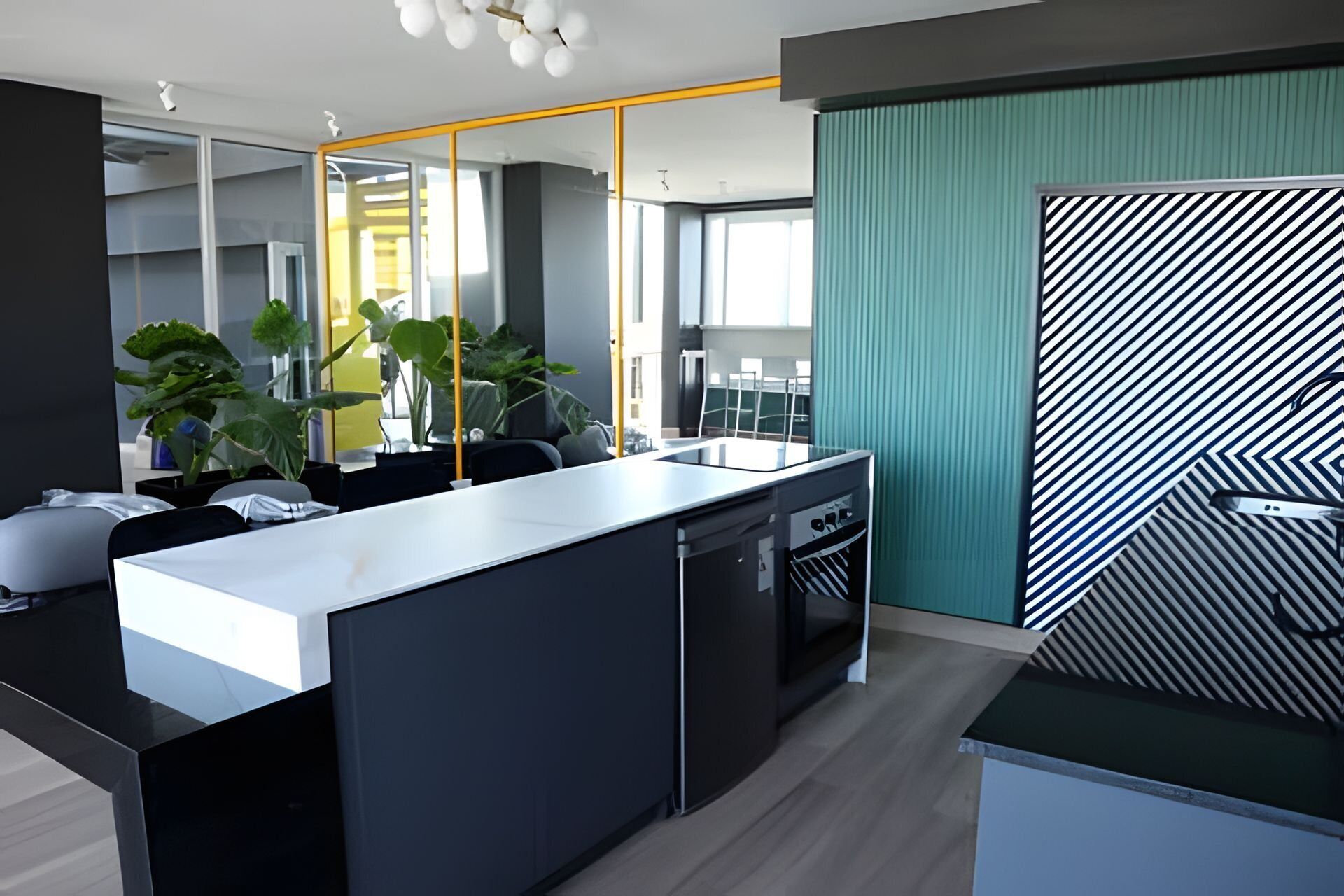 Fridge, microwave, oven, toaster