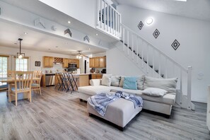 Smart TV, fireplace, video games