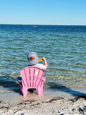 Sun-loungers, beach towels