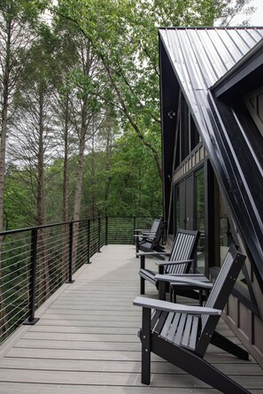 Terrace/patio - Riverfront A-Frame Cabin in the Mountains w/ Sauna & Private Hiking Trail (Ellijay)