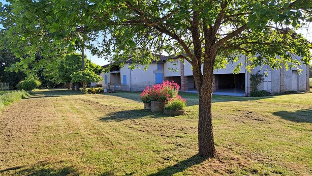 A building with a grassy yard, a tree, and a flower bed. - Typical Tarn et Garonne farmhouse, ideal for a large family. (Canals)