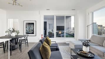 Smart TV, fireplace, video games, books