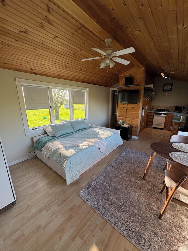 1 chambre, fer et planche à repasser, draps fournis