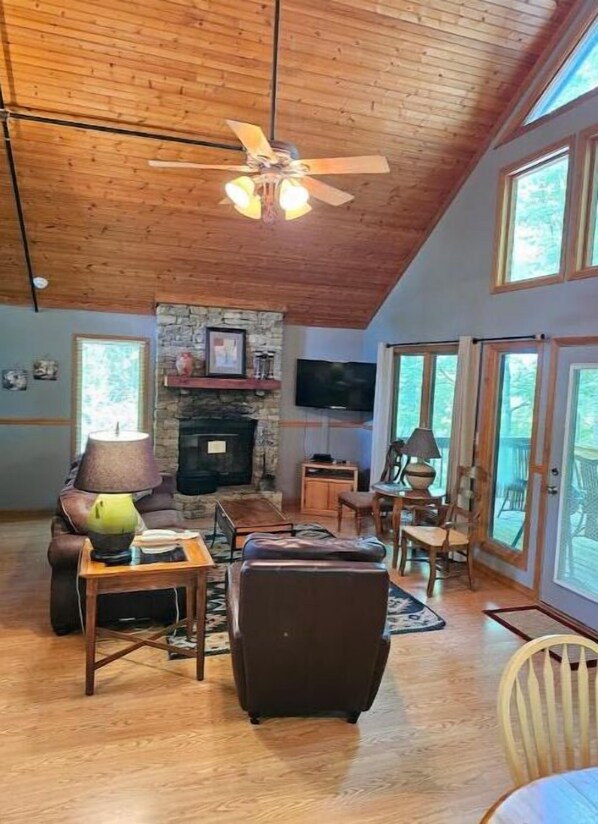 TV, fireplace, DVD player