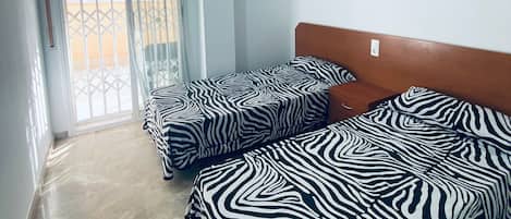 2 bedrooms, bed sheets