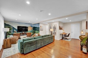 Smart TV, fireplace, video games, computer monitors