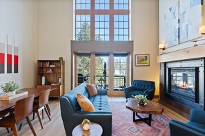 Smart TV, fireplace, video games, books