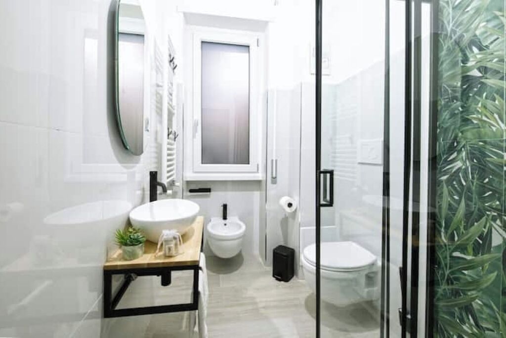 Ducha, secador de pelo, bidet, toallas