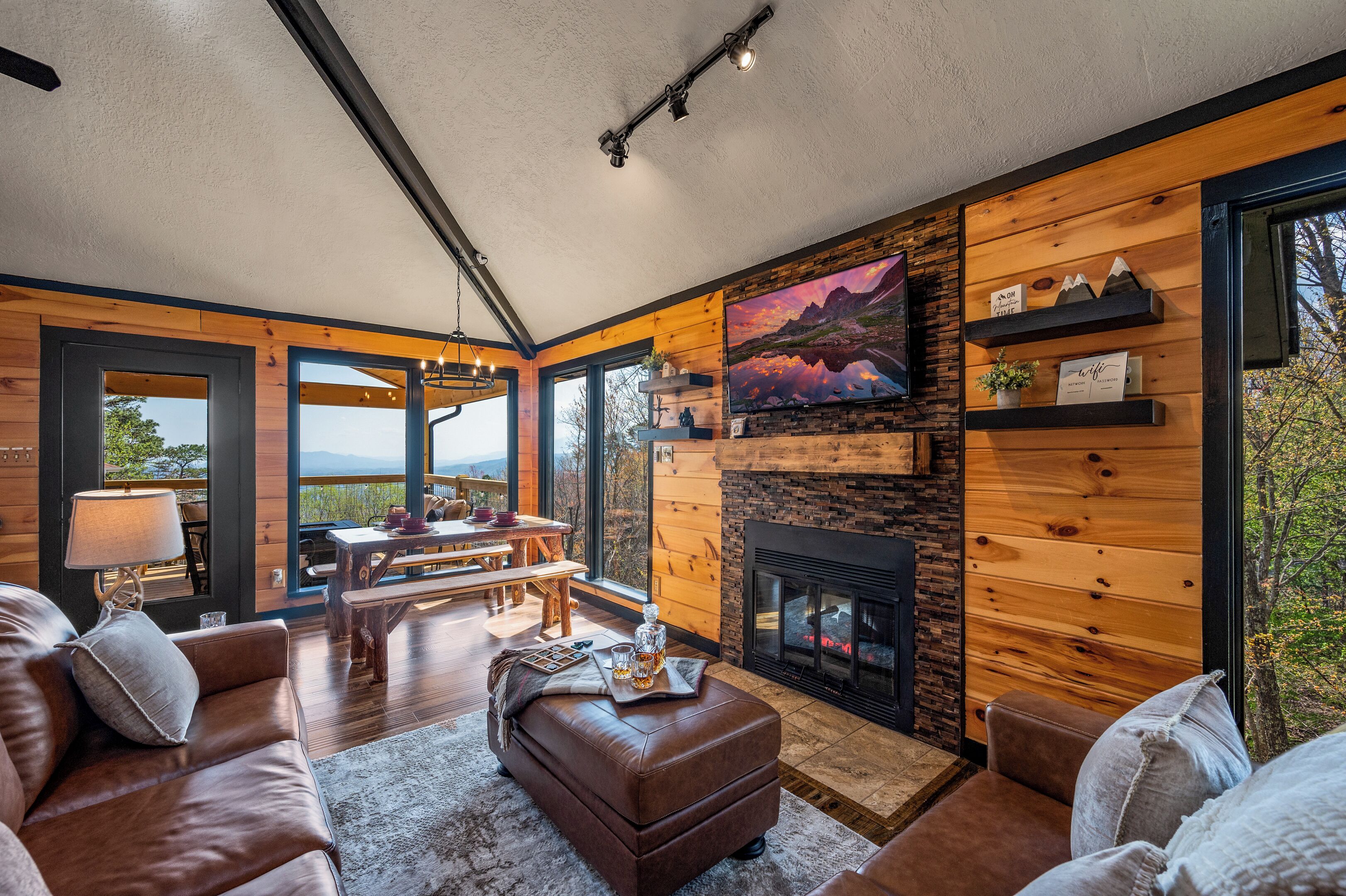 Smart TV, fireplace, video games