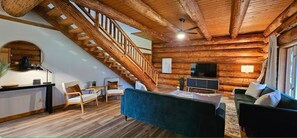 Smart TV, fireplace, video games, books