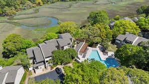 Exterior - Luxe 2BR/2.5BA Marsh View Villa Near Harbour Town - Stoney Splash - 260 Stoney Creek Road (Hilton Head Island)