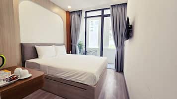 Deluxe Double Room, Balcony, City View | Desk, laptop workspace, free WiFi