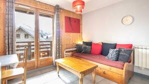 Apartment | Living area - Mountain-view Apartment for 6 Guests (Saint-Sorlin-d'Arves)