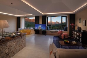 Comfort-Suite, Nichtraucher, Bergblick | 1 Schlafzimmer, laptopgeeigneter Arbeitsplatz, kostenloses WLAN