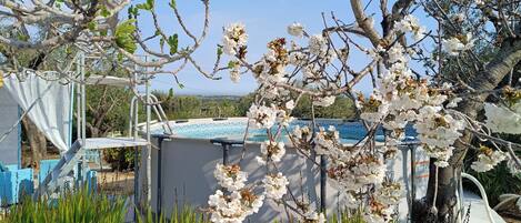 Una piscina al aire libre