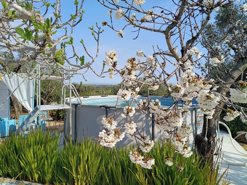 Romantic Trullo for 2  sea view pool,peaceful garden rustic  authentic Puglia