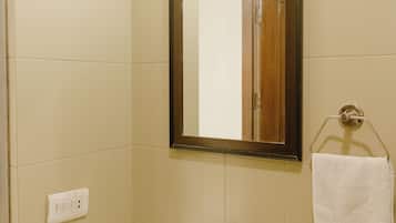 Bidet, towels, toilet paper