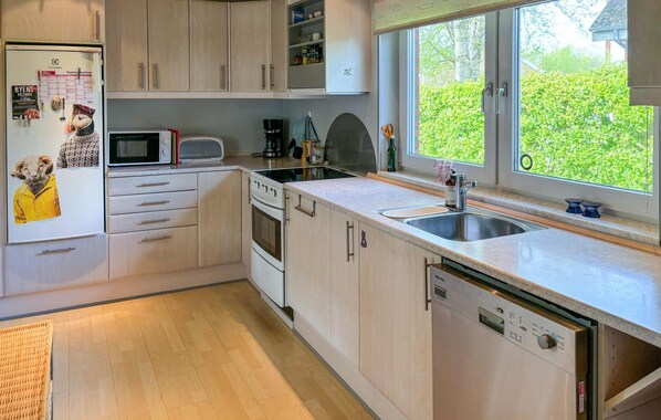 Fridge, microwave, stovetop, dishwasher