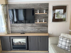 Smart TV, fireplace