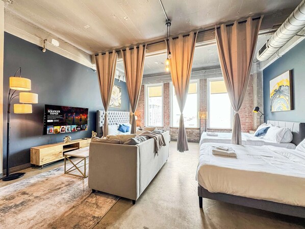 2 chambres, fer et planche à repasser, Wi-Fi, draps fournis