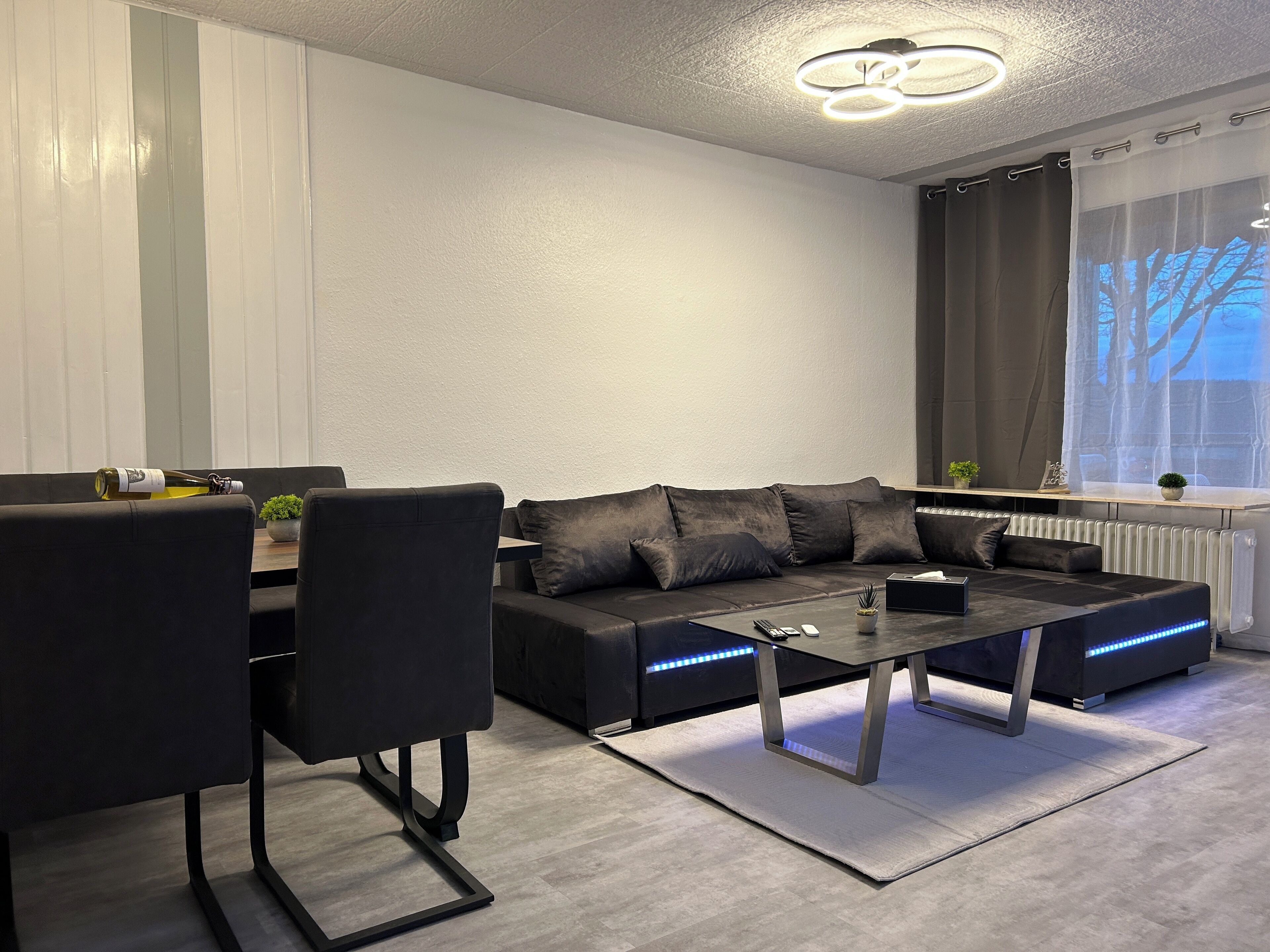 Smart TV, table tennis, books, music library