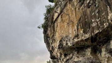 On the beach, sun loungers, beach towels